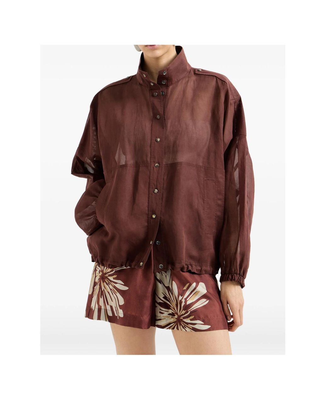Brunello Cucinelli Brown Monili Outerwear Jacket
