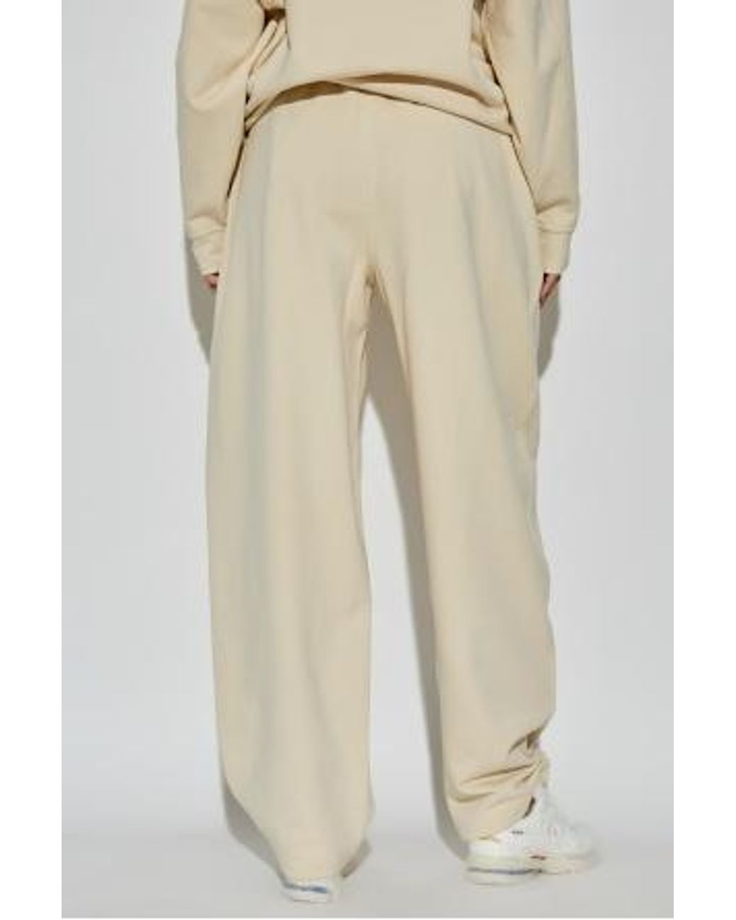 Sportmax White Drawstring Wide-Leg Trousers