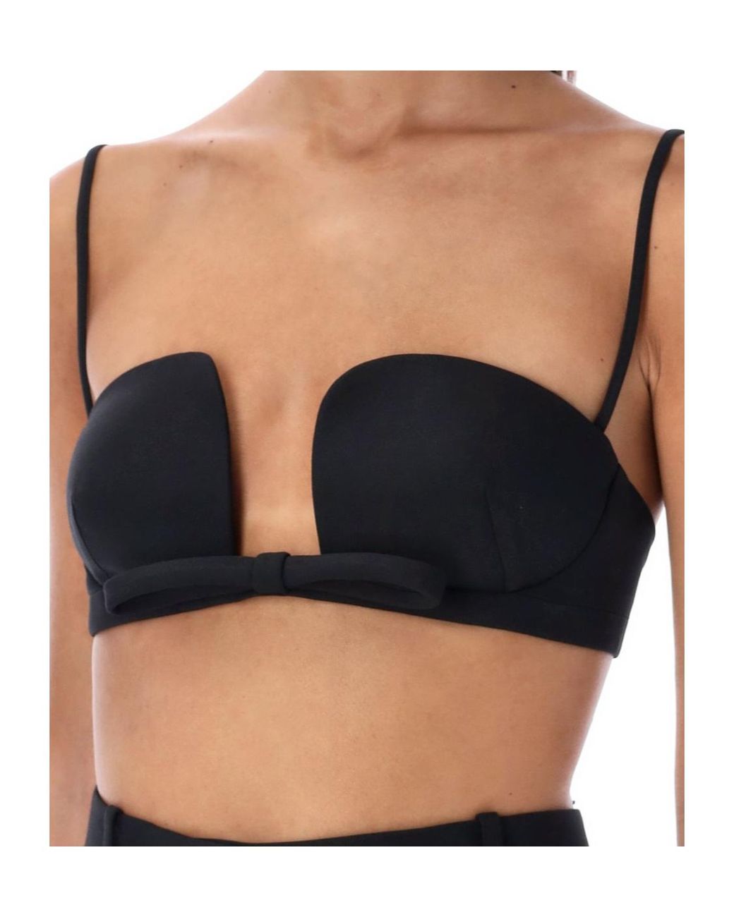 Valentino Black Bow-Tie Strapped Bra