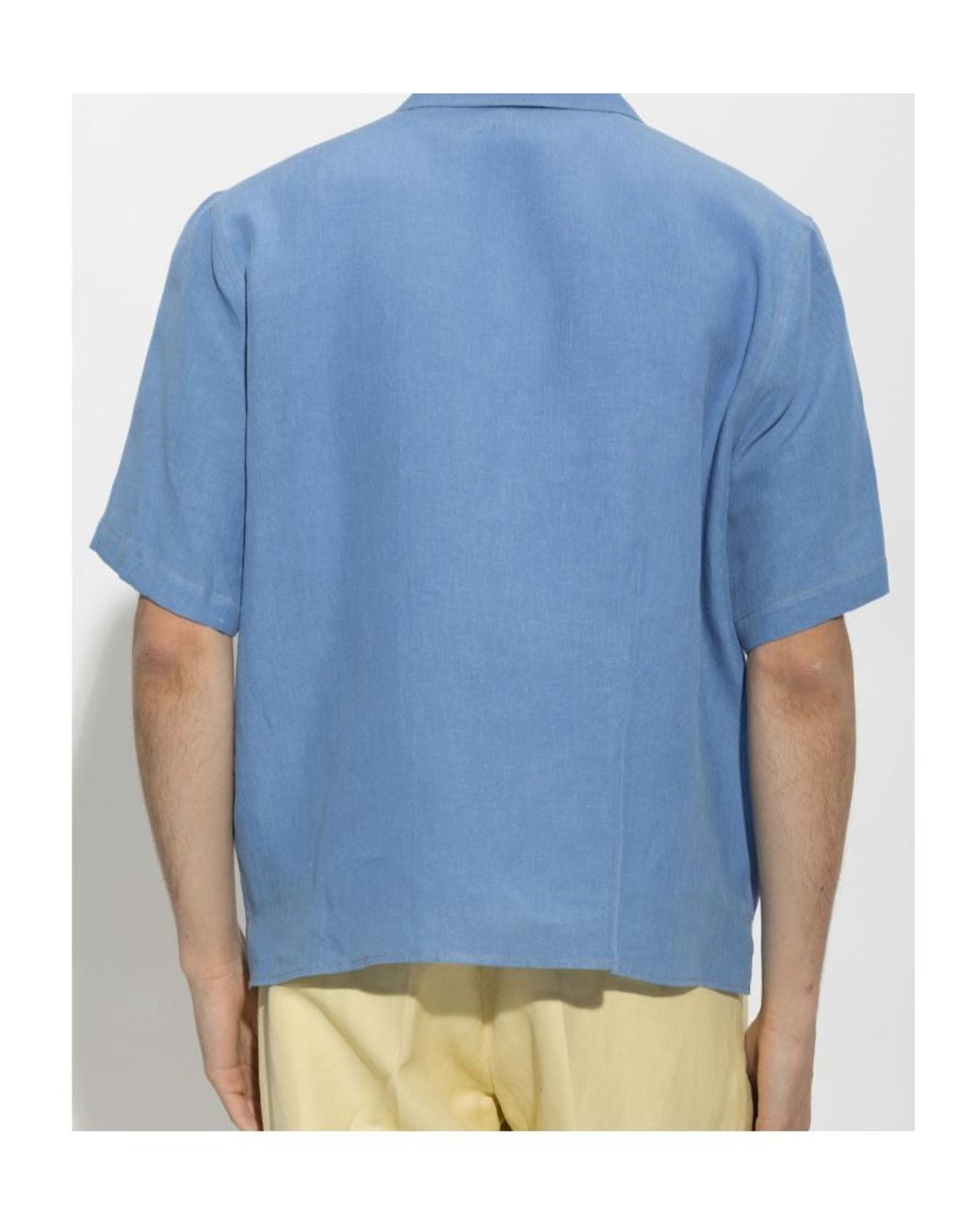 Versace Blue Short-Sleeve Pocket Shirt for men
