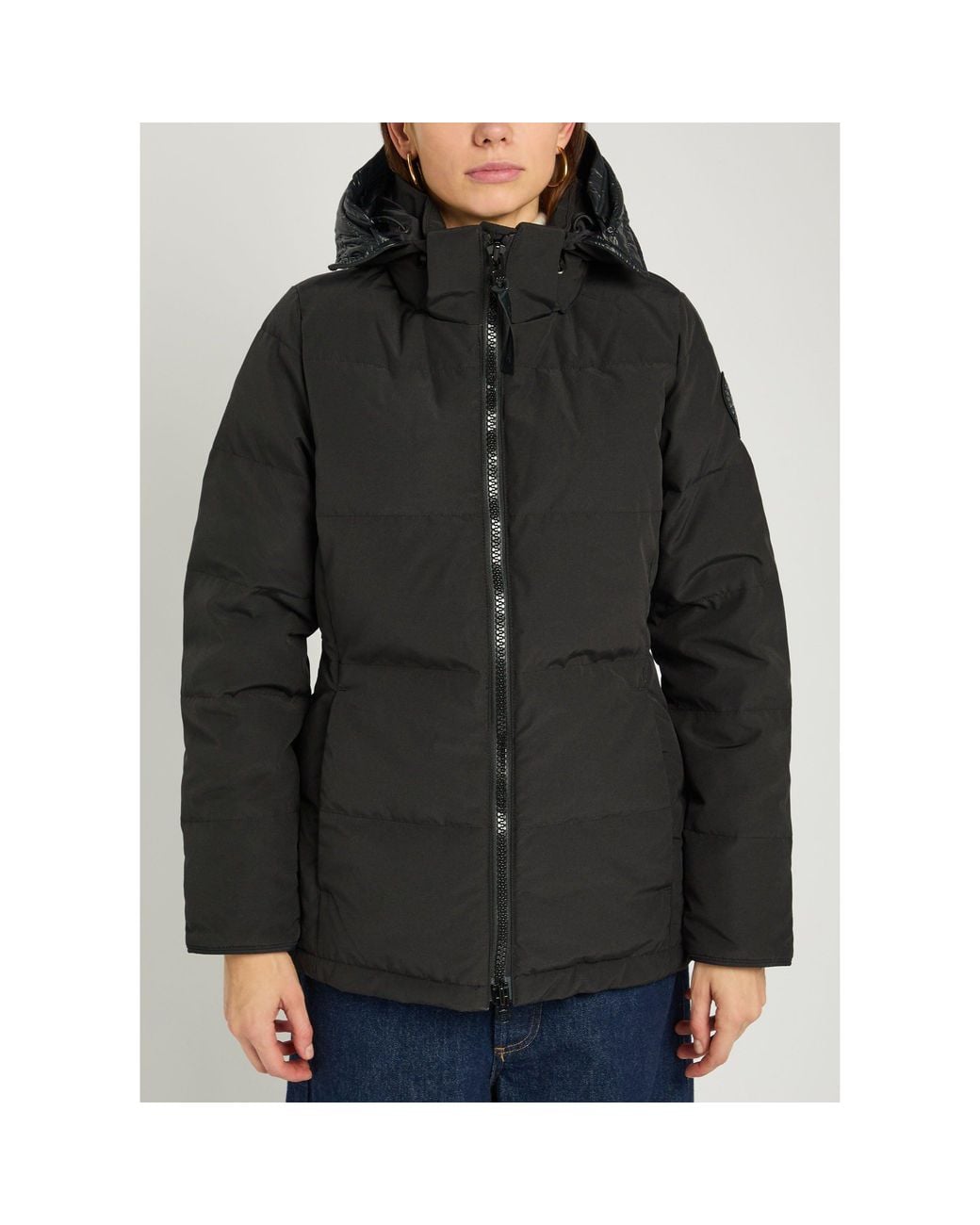 Canada Goose Black Waisted Hooded Down Coat