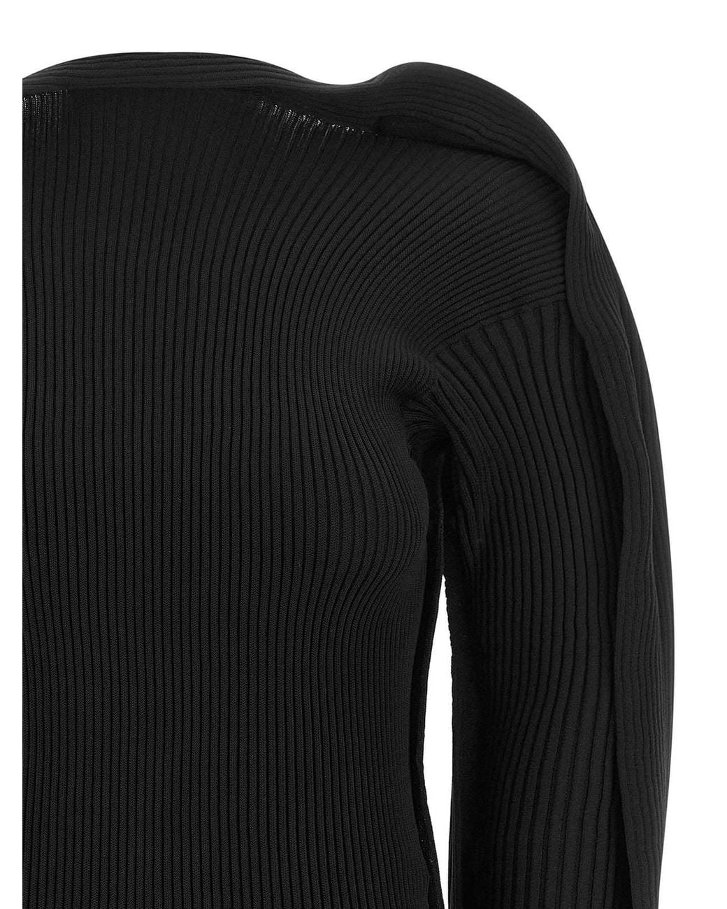 Issey Miyake Black Prance Ribbed Knitted Top
