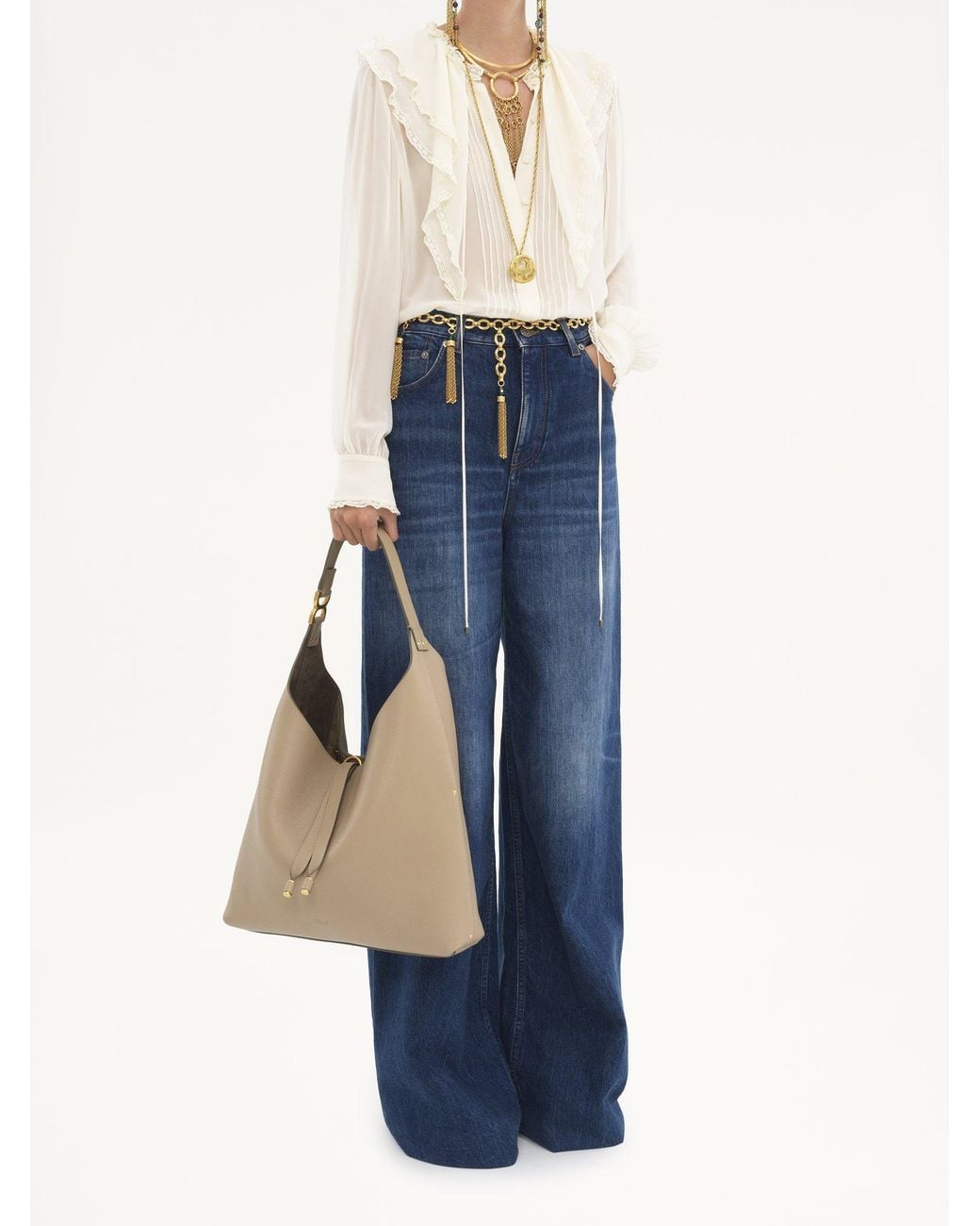 Chloé Natural Chloé Marcie Tassel-Closure Tote Bag
