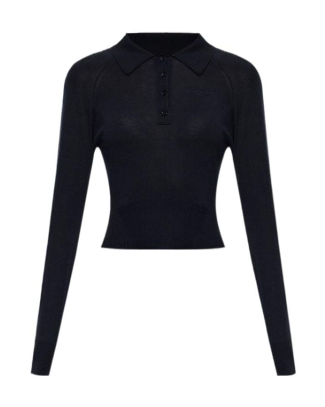 Givenchy Blue Fitted Long-Sleeve Polo Top