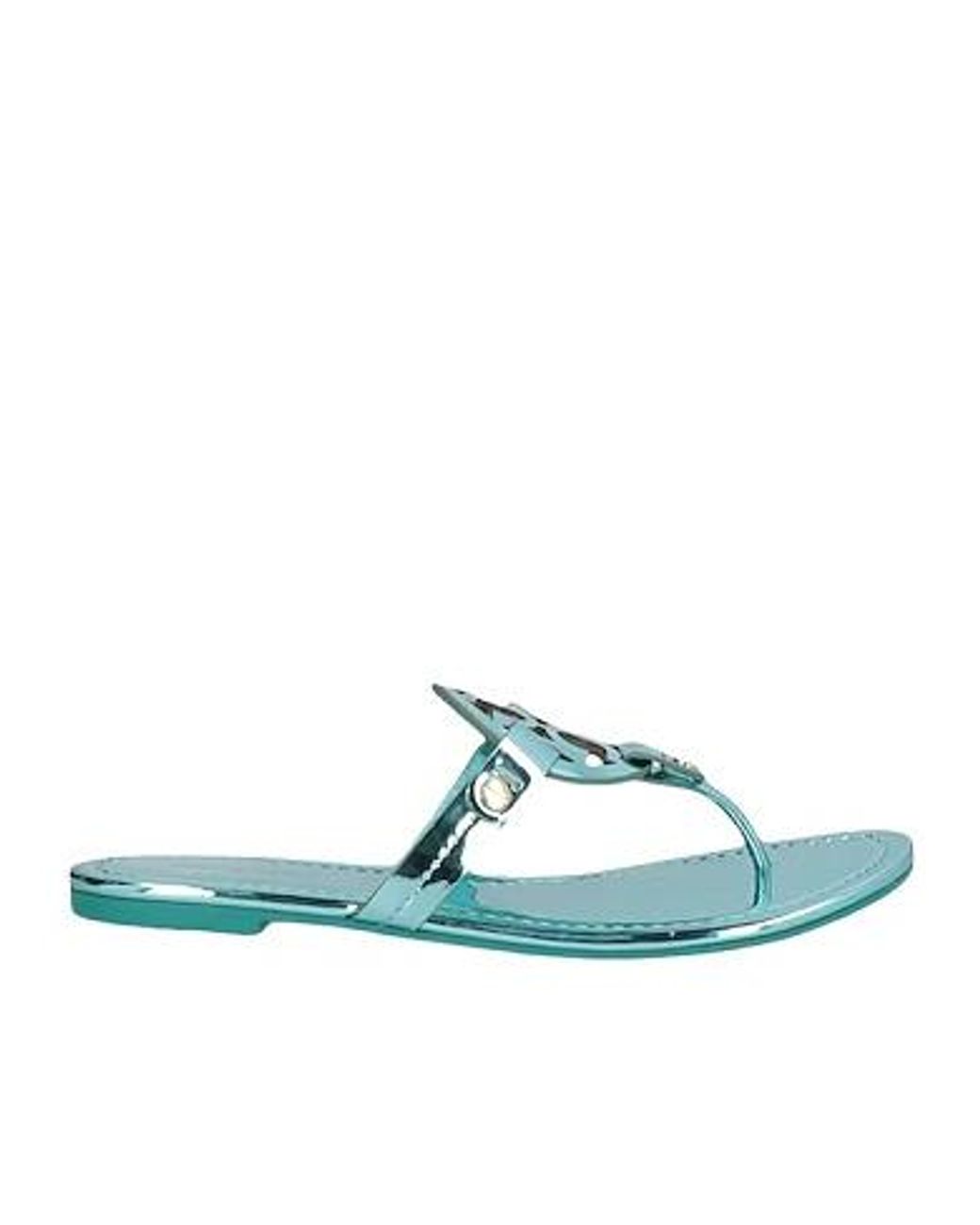 Tory Burch Blue Metallic Flip Flops