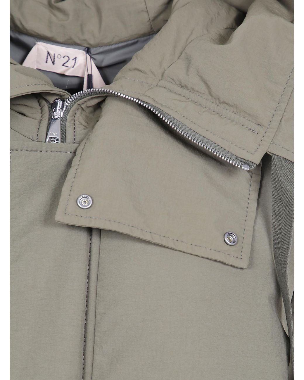 N°21 Gray Hooded Parka