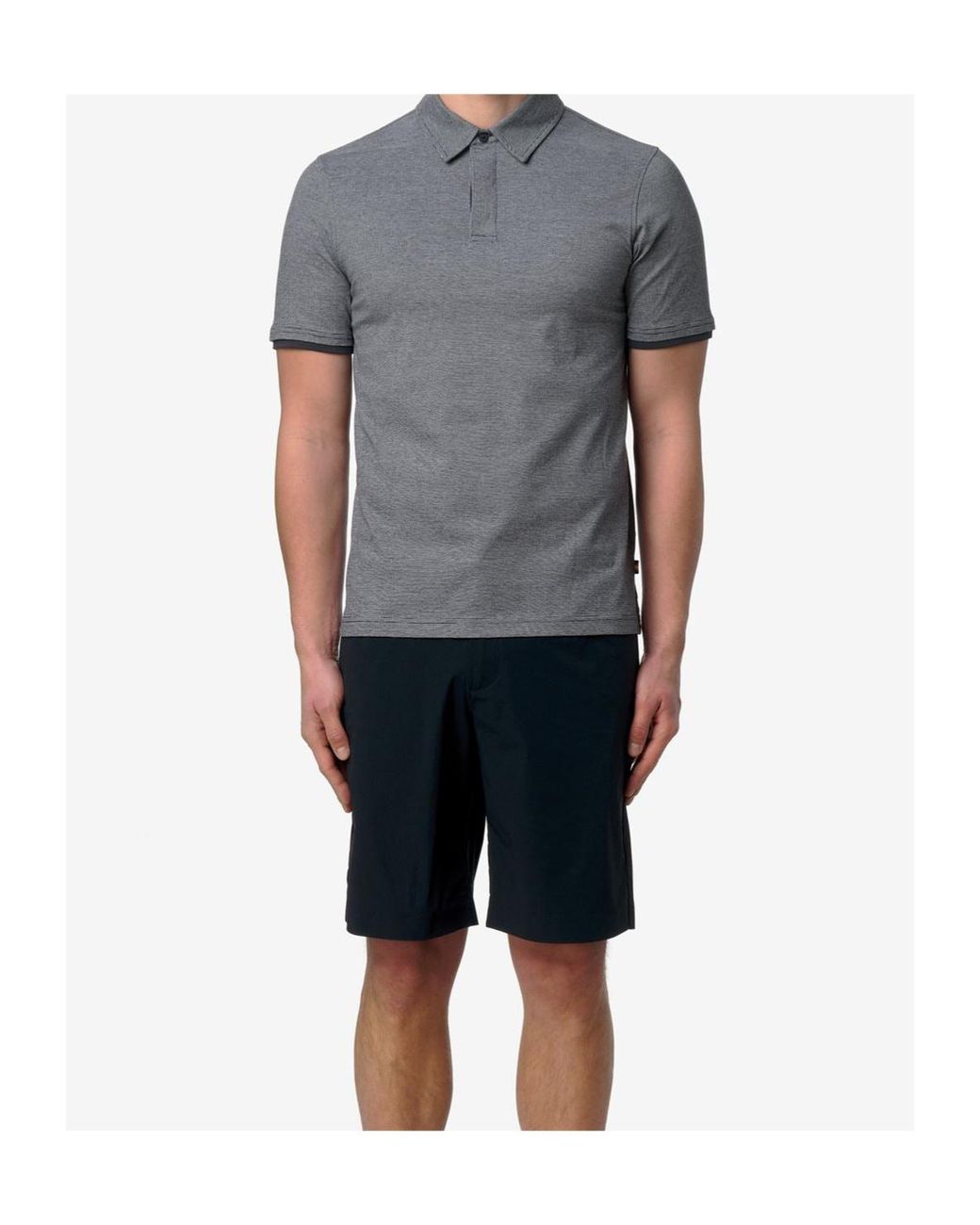 K-Way Gray Cotton Short Sleeve Polo Shirt for men