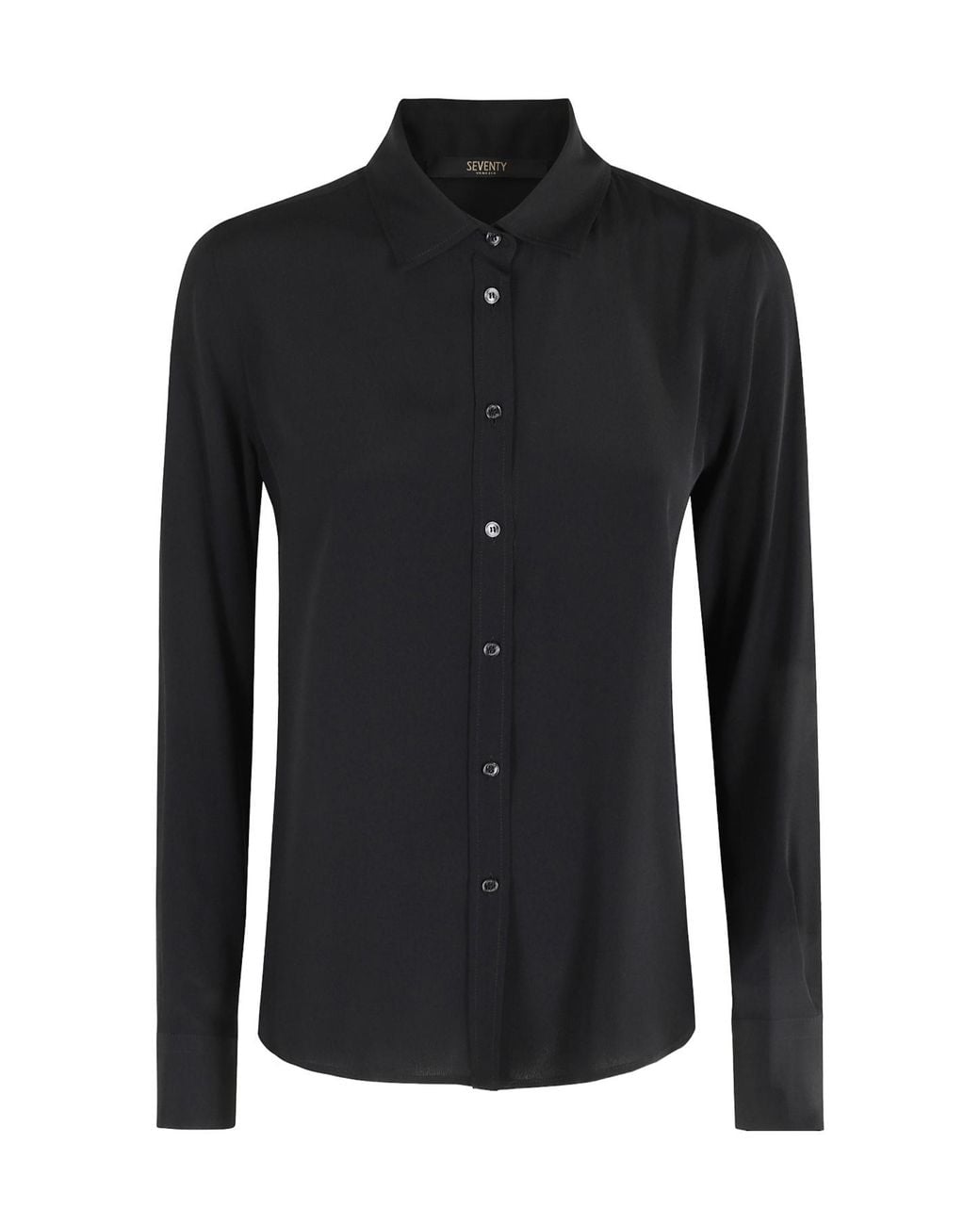 Seventy Black Button-Up Long Sleeve Shirt