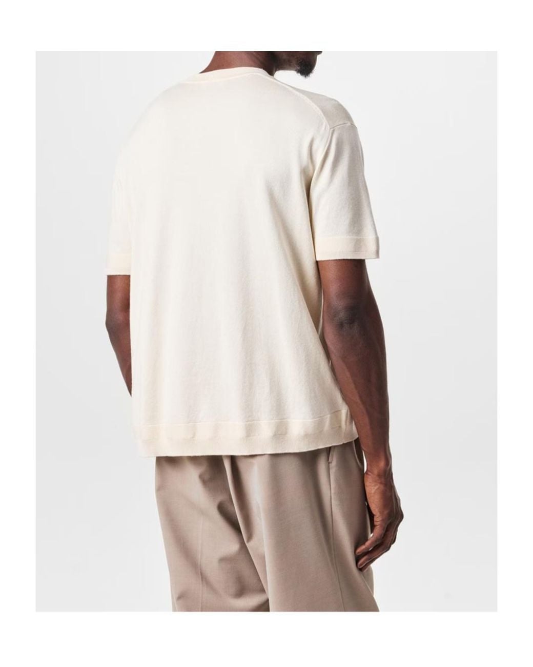 Moncler White Knit T-Shirt for men