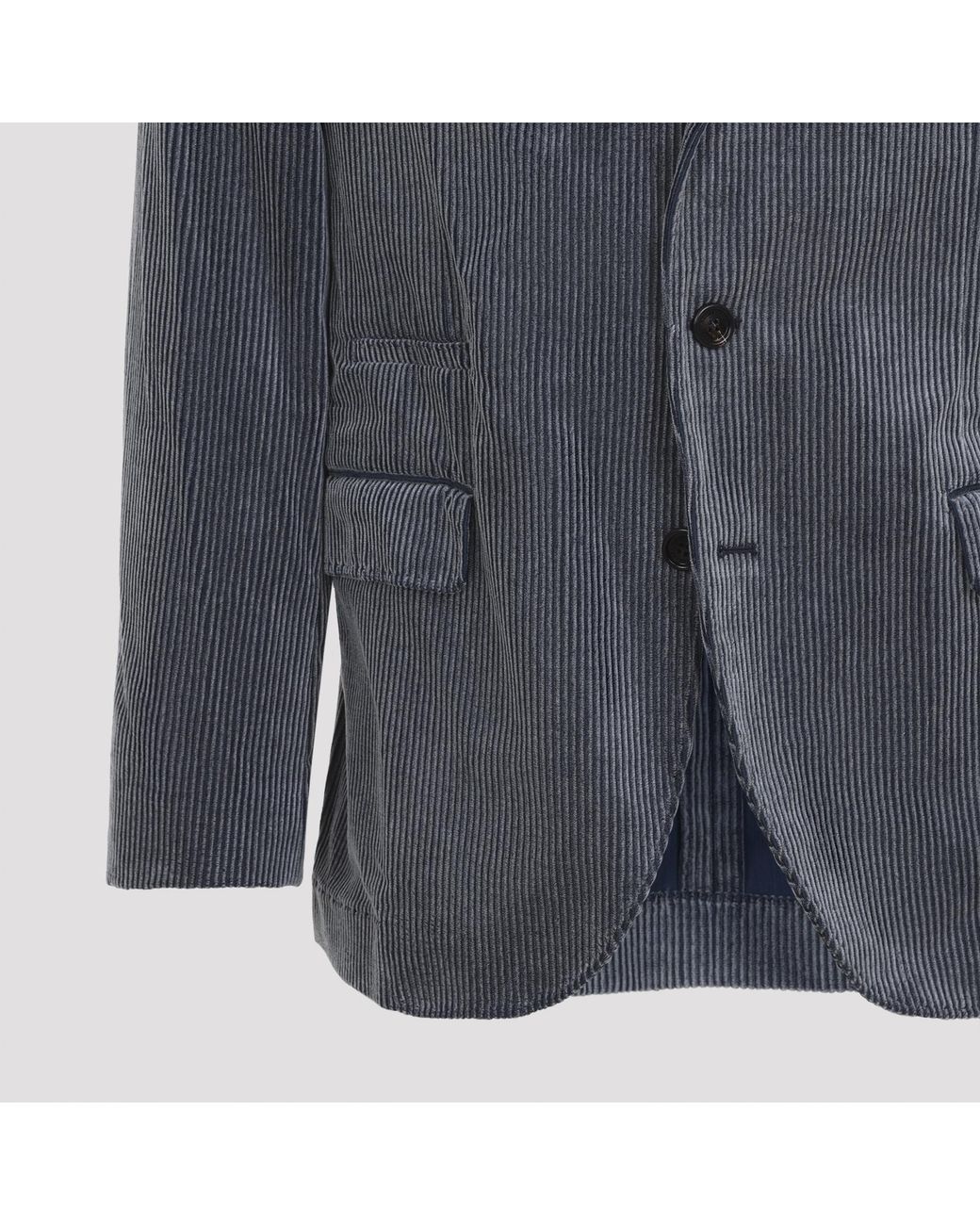 Brunello Cucinelli Blue Corduroy Jacket for men