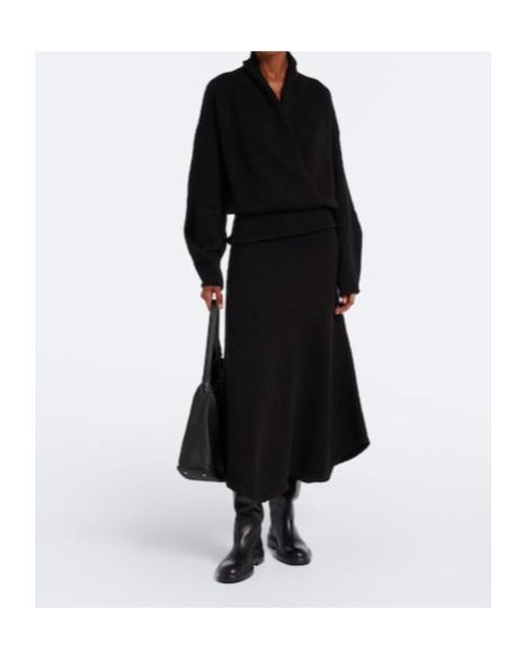 AYA MUSE Black Ken Cotton Midi Skirt