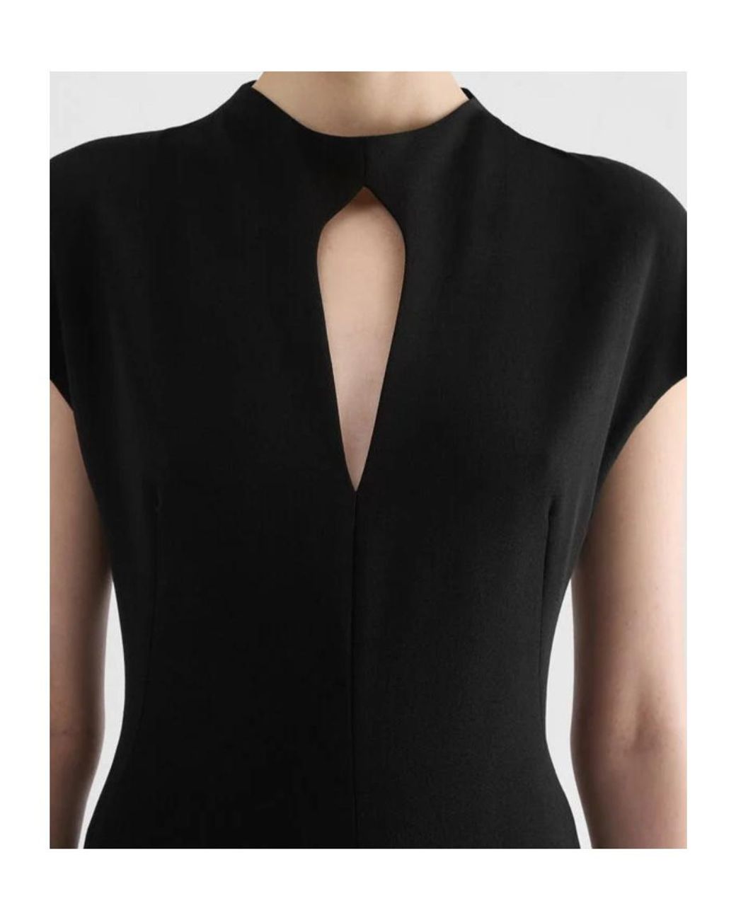 Jil Sander Black Keyhole Neck Midi Dress