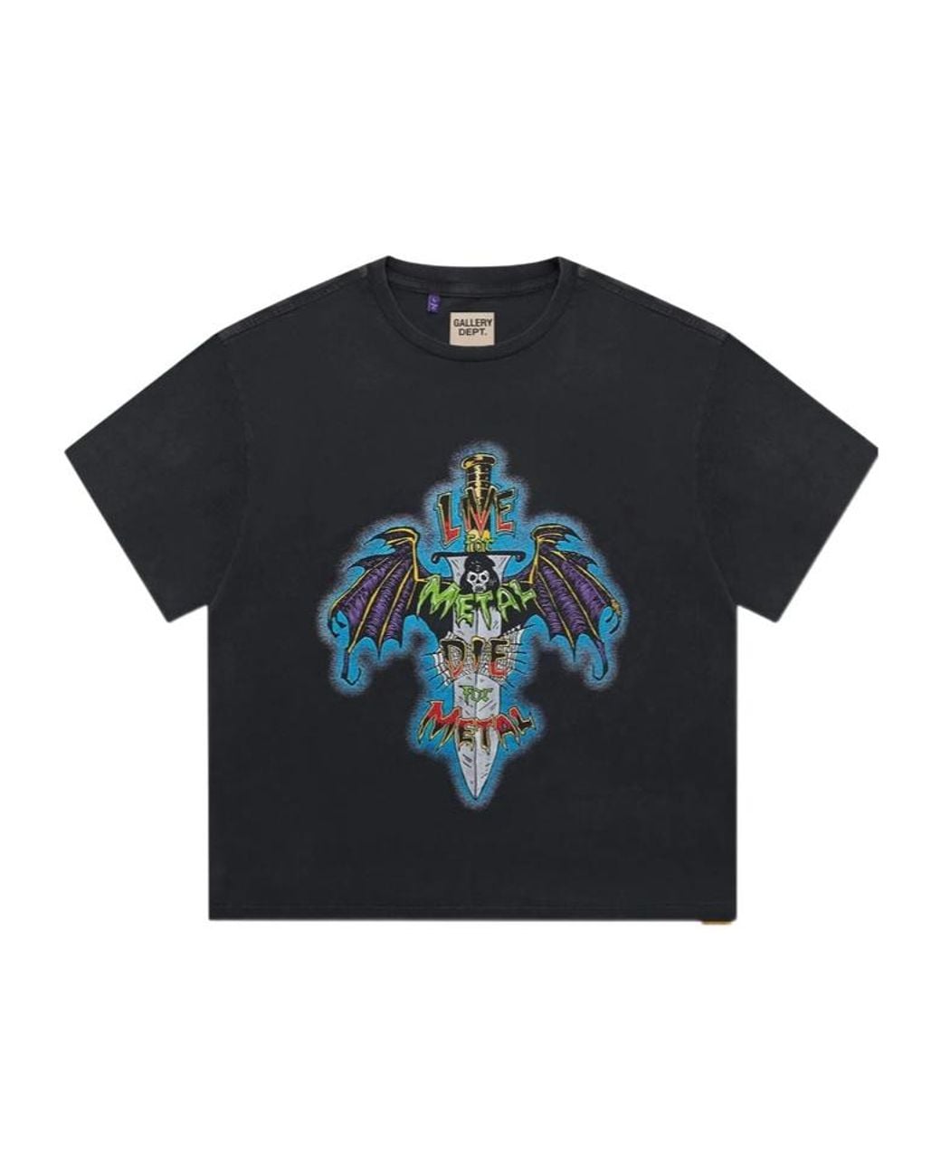 GALLERY DEPT. Black Graphic Print T-Shirt for men