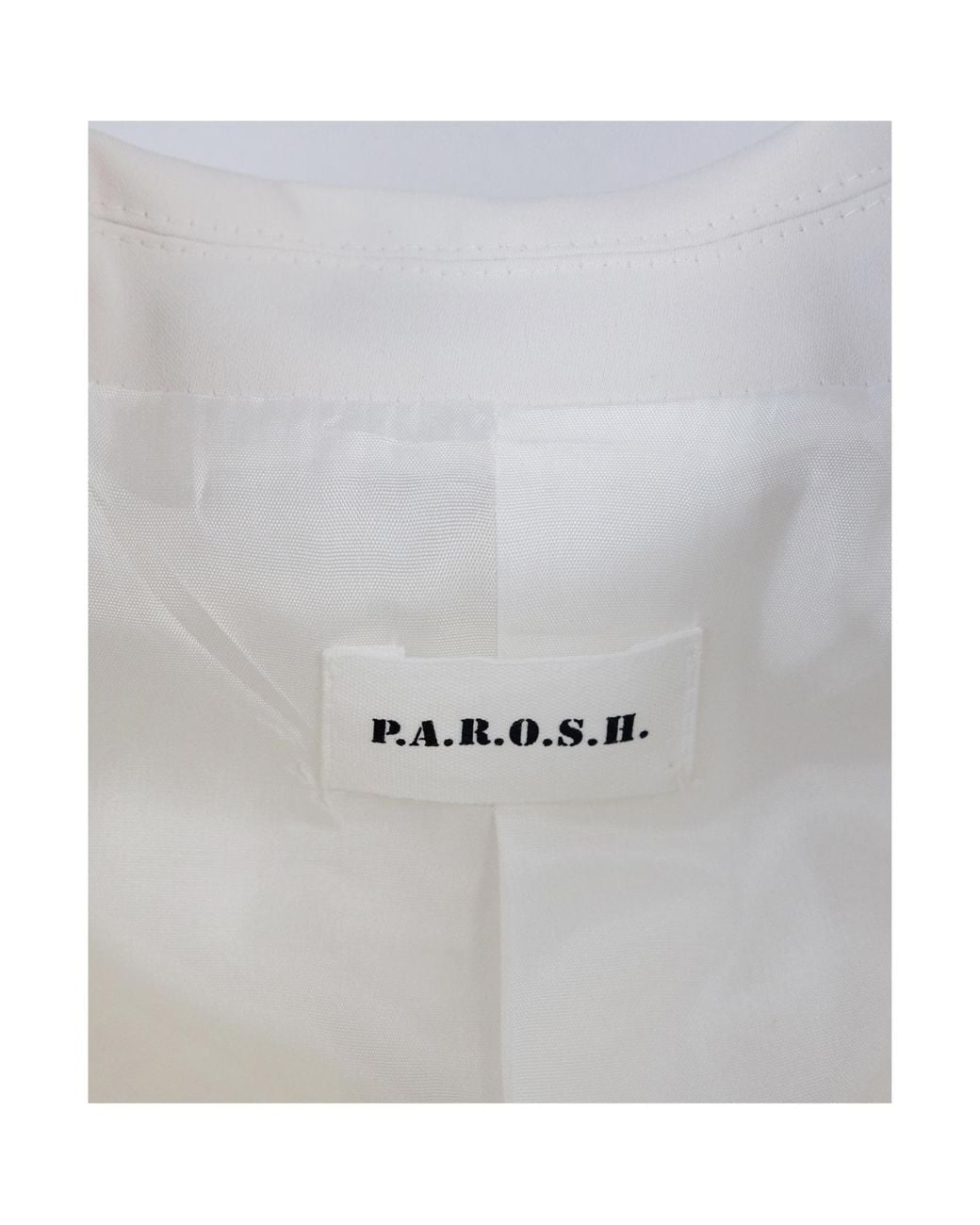 P.A.R.O.S.H. White Double Lapel Single-Breasted Suit Jacket