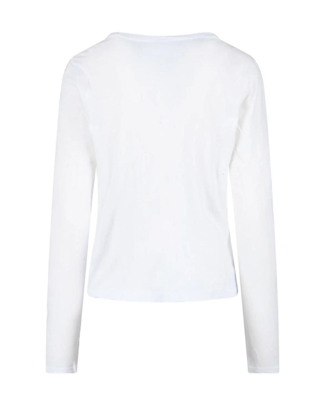 James Perse White Deep V-Neck Long Sleeve T-Shirt