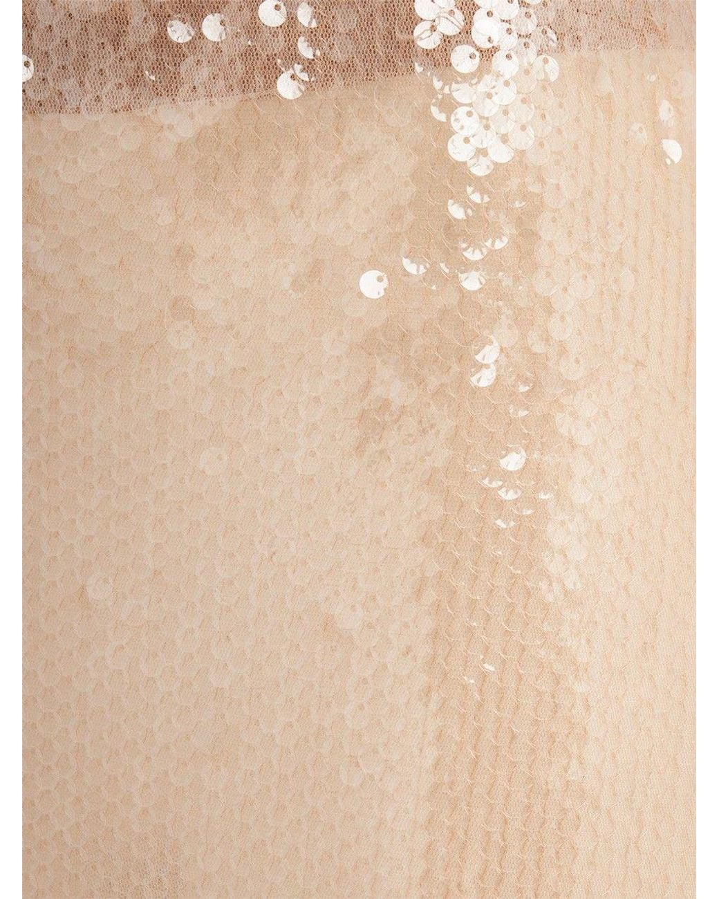 GIUSEPPE DI MORABITO Natural Sequin-Embellished Skirt