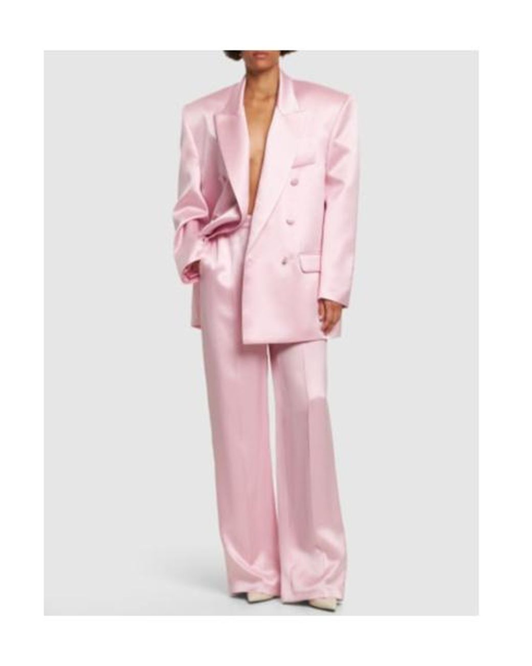 Magda Butrym Pink Mid-Rise Tailored Dress Trousers With Pockets