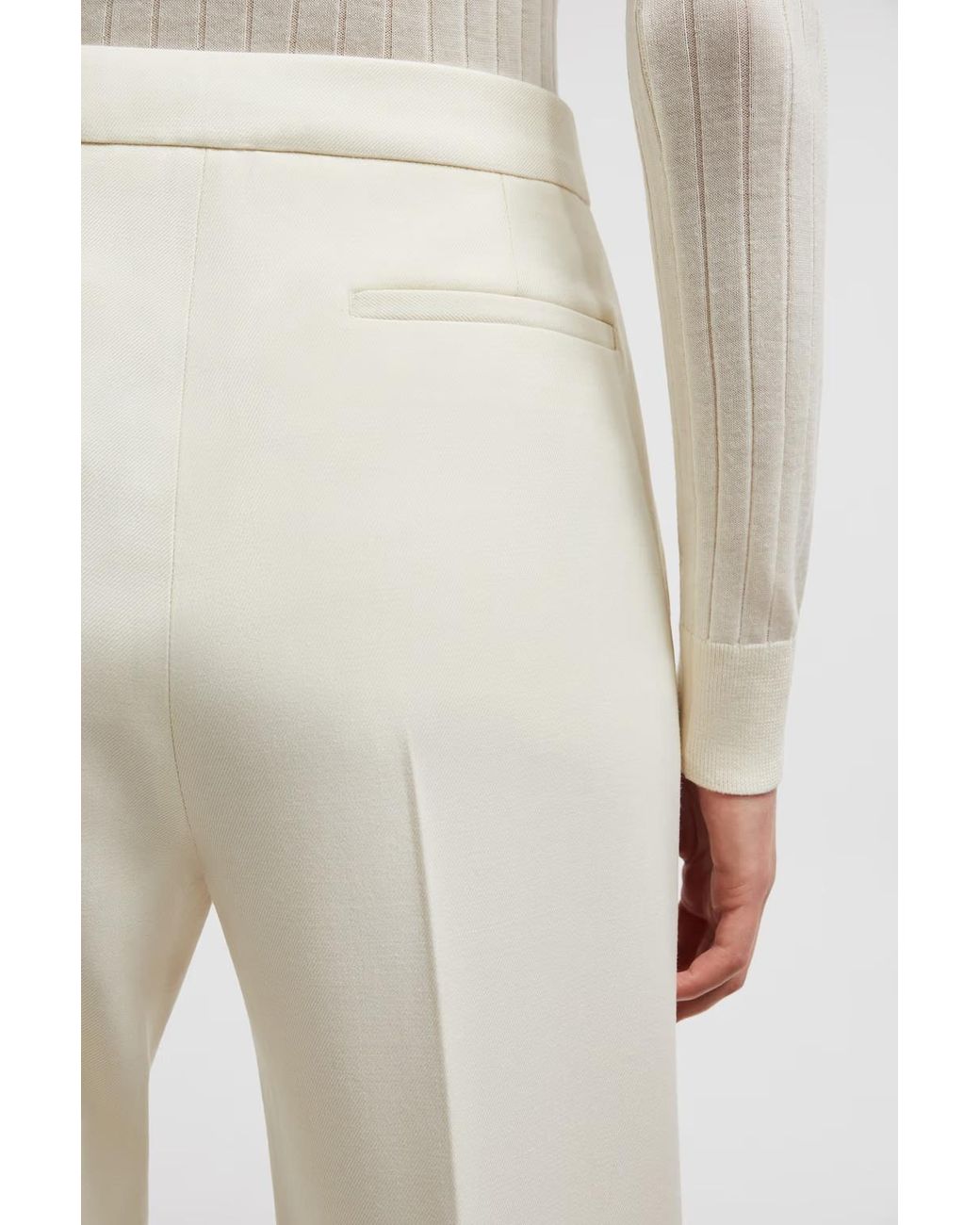 Moncler White Gabardine Trousers