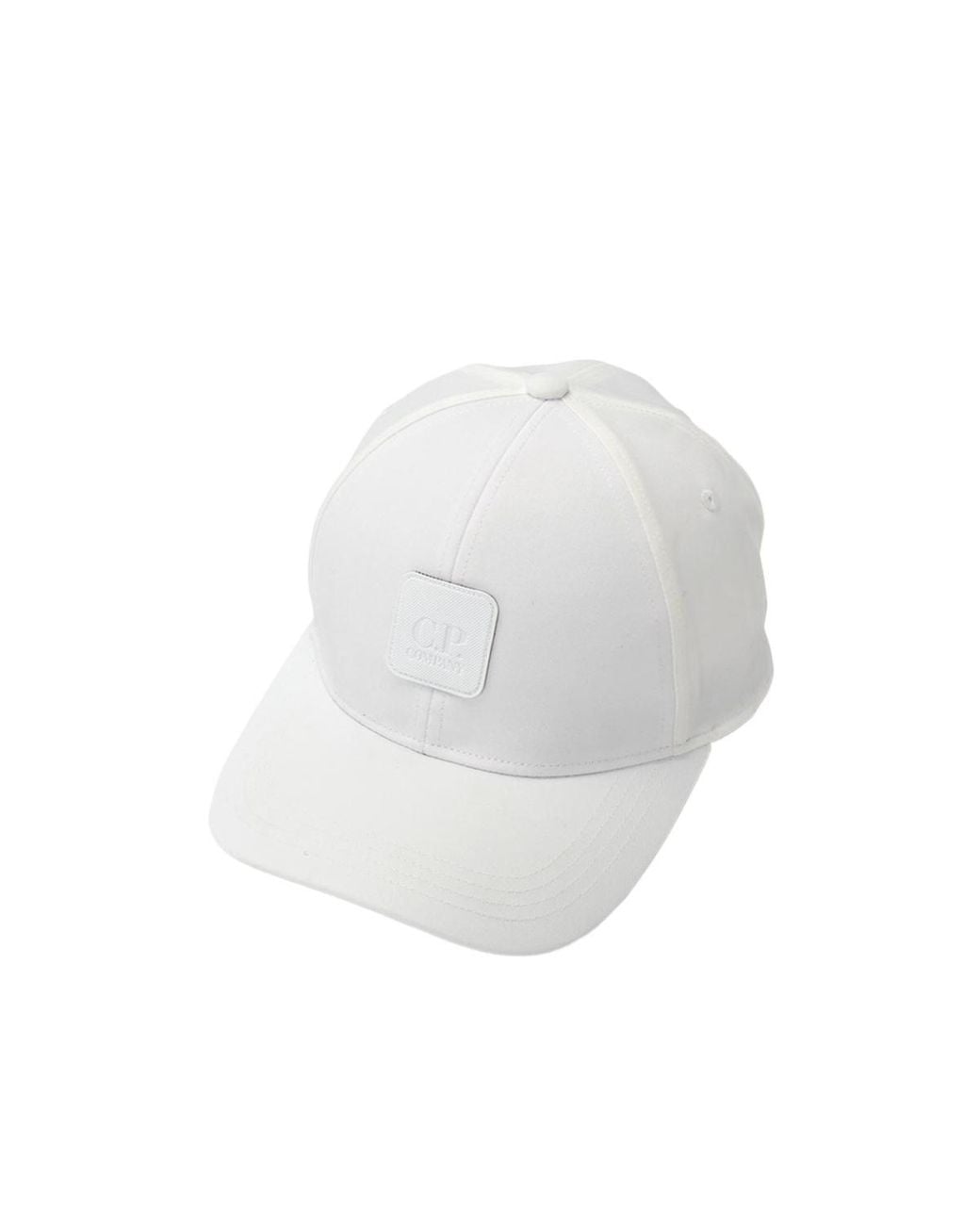 C P Company White Logo-Patch Twill Cap for men