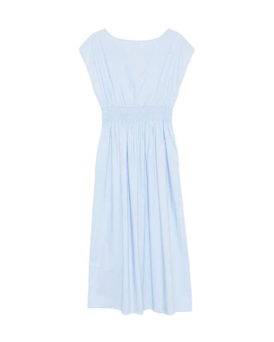 Roberto Collina Blue Elastic Waist Dress