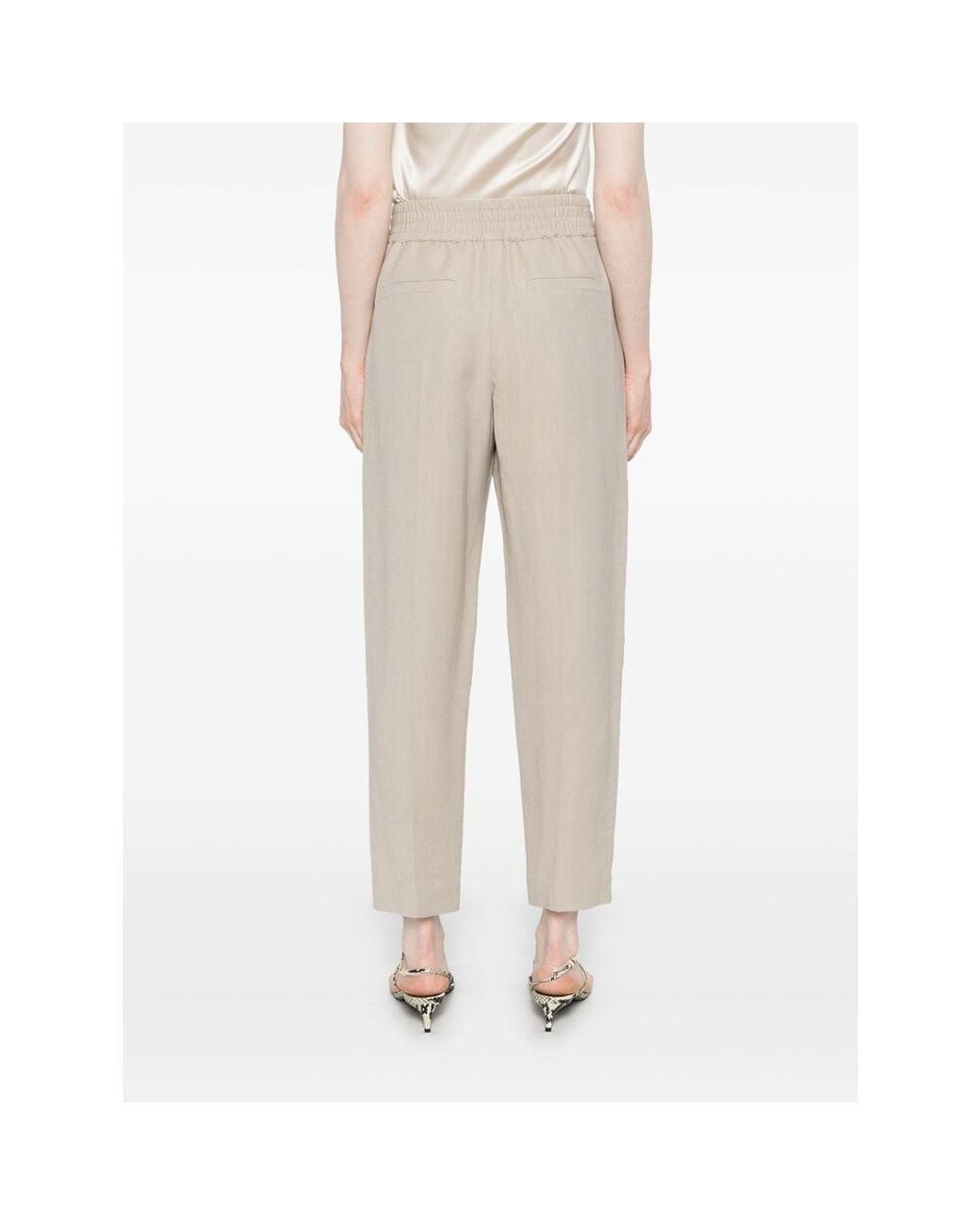 Brunello Cucinelli Natural Fluid Twill Baggy Pull-On Trousers