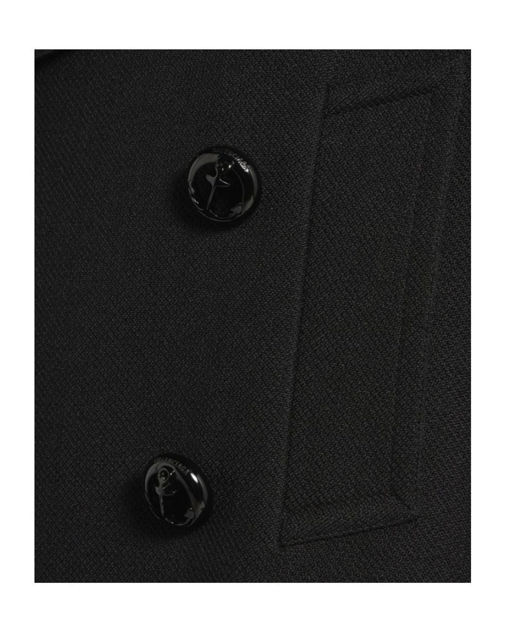 Balenciaga Black Short Peacoat for men