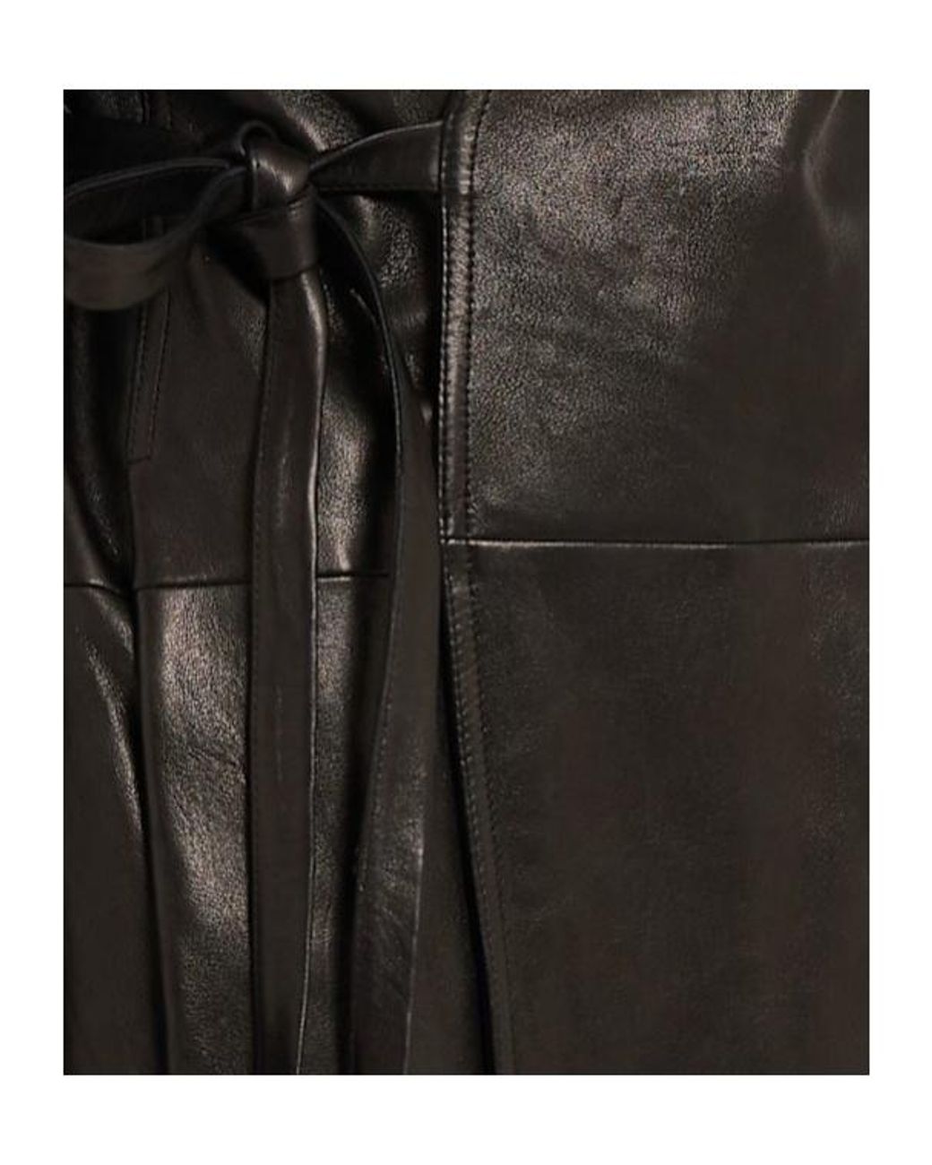Rick Owens Black Dracucollar Belted Leather Coat