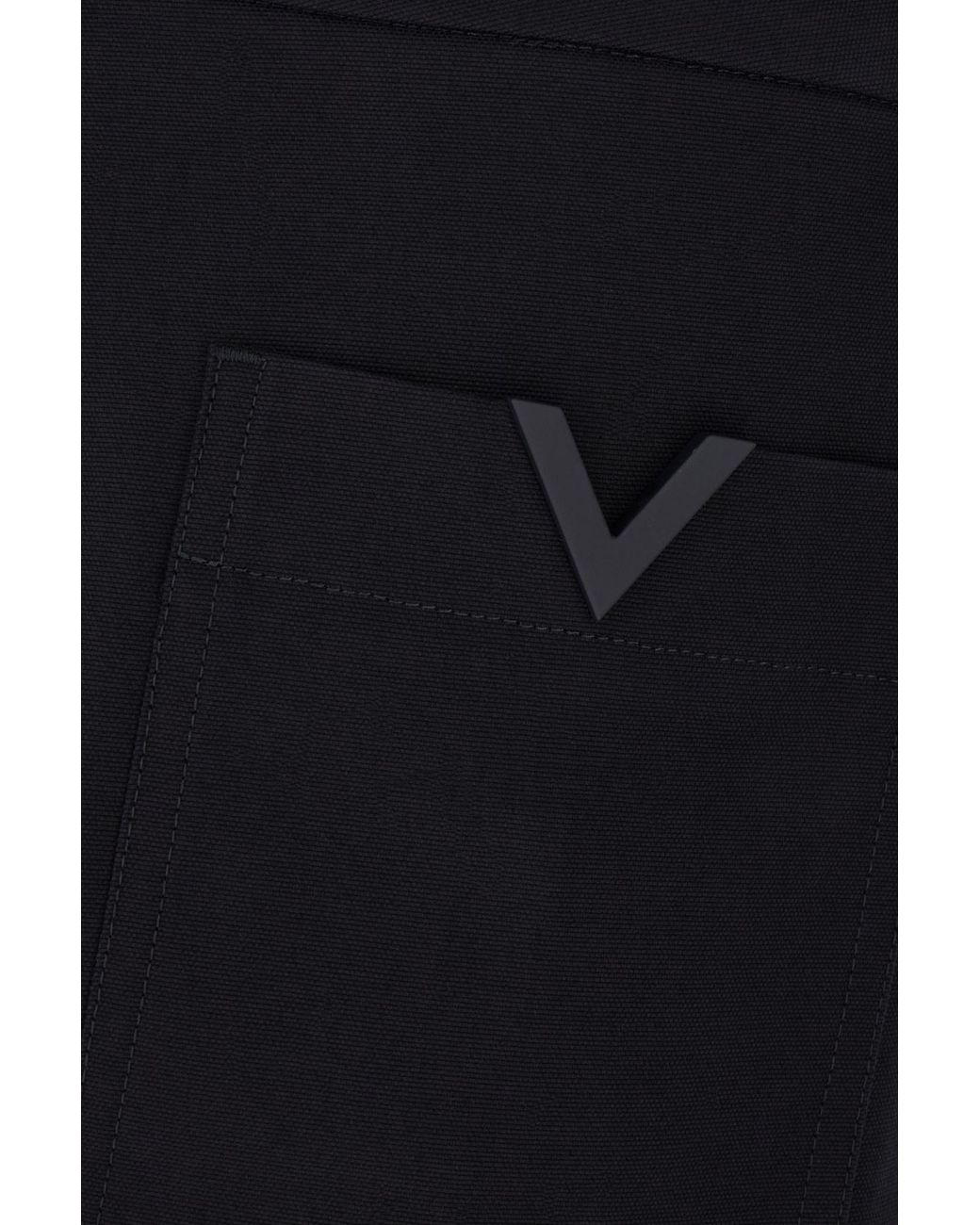 Valentino Black Logo Plaque Bermuda Shorts for men