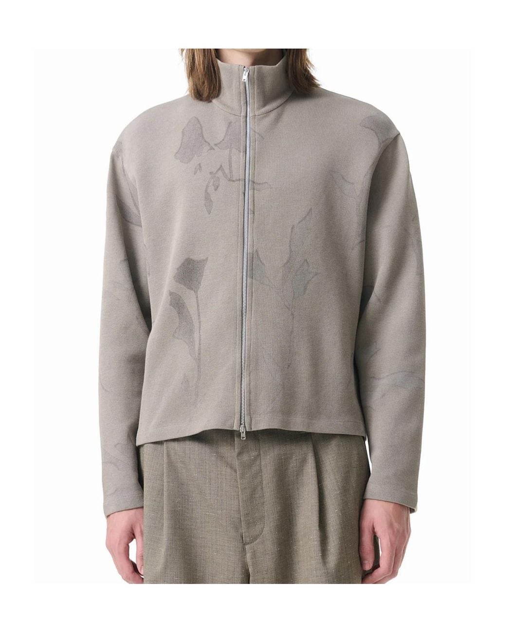 Our Legacy Brown Floral Zip-Up Knitted Jacket for men