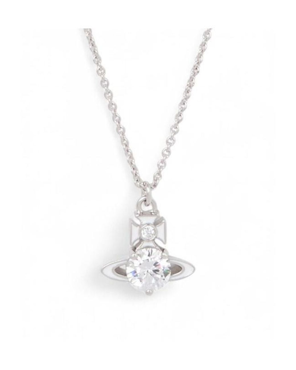 Vivienne Westwood White Millie Pendant Necklace