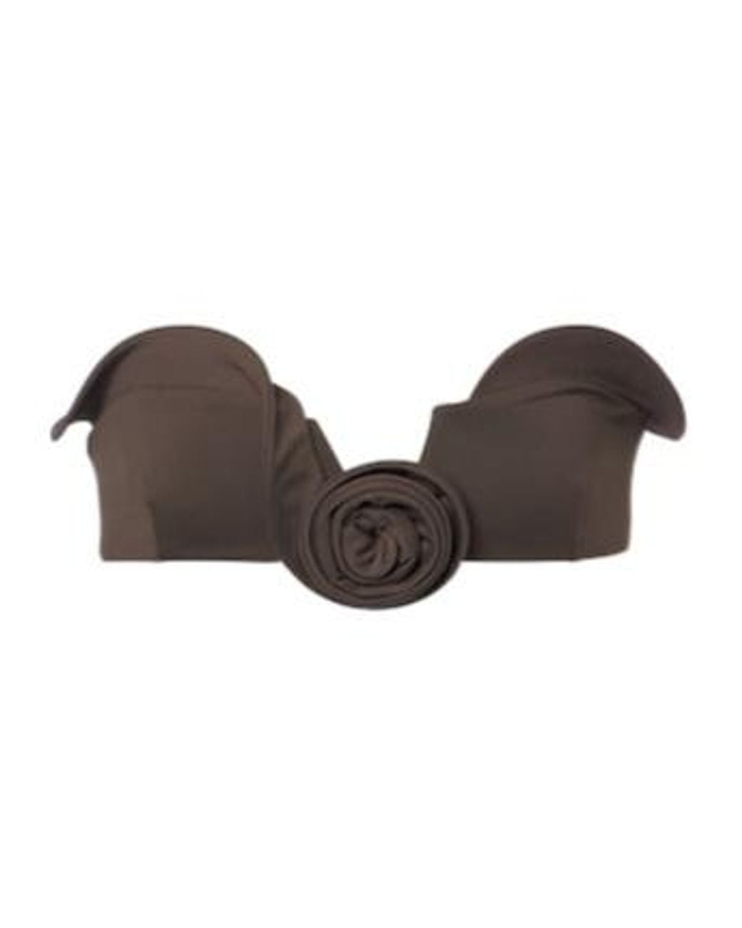 Magda Butrym Brown Floral-Appliqué Bikini Top