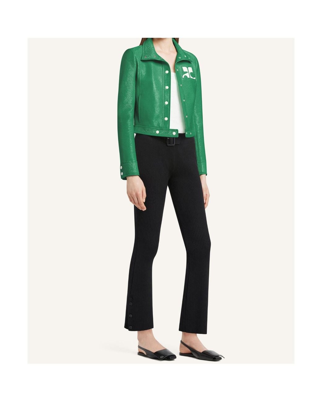 Courreges Green Courrèges Logo Snap-Front Jacket