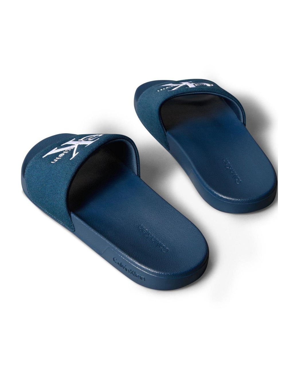 Calvin Klein Blue Solid Color Pool Sliders for men