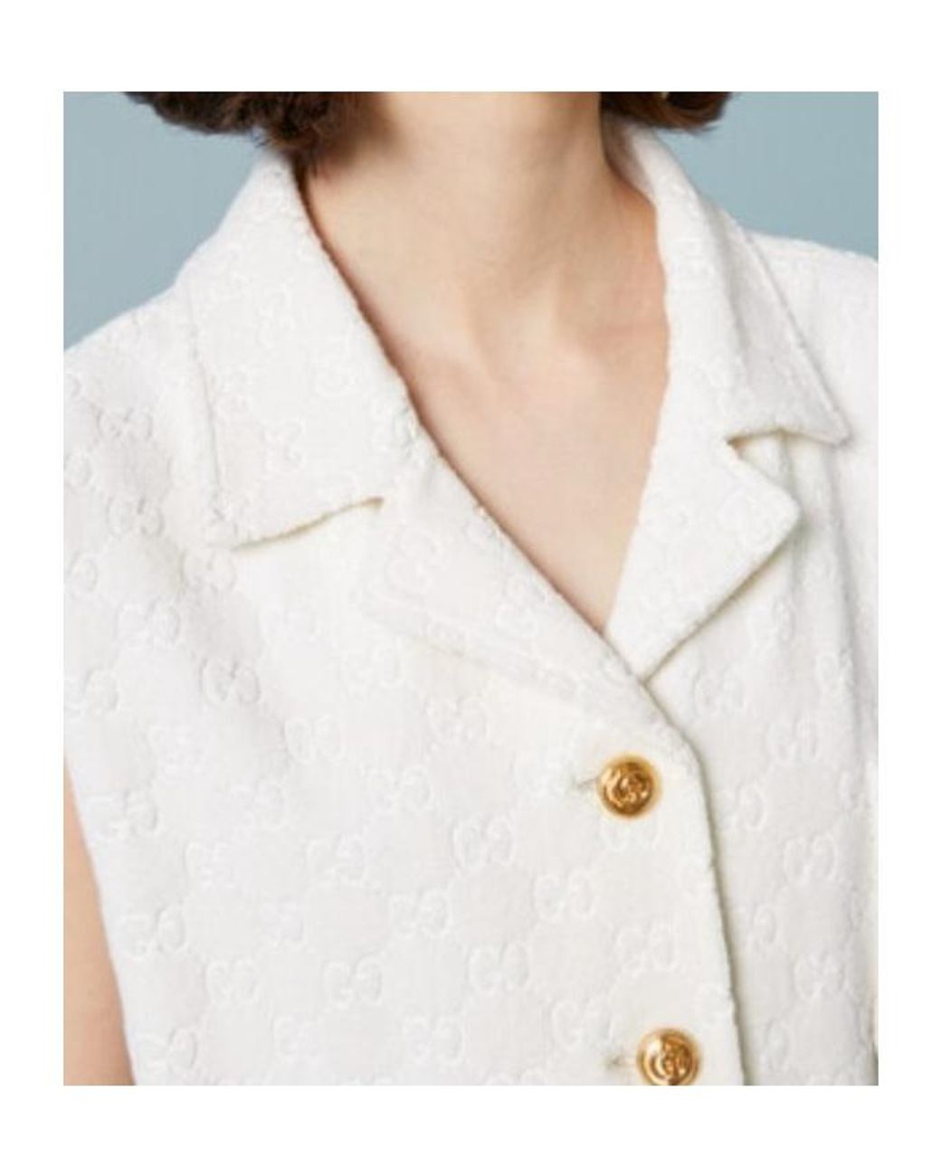 Gucci White Gg Cotton Jersey Gilet