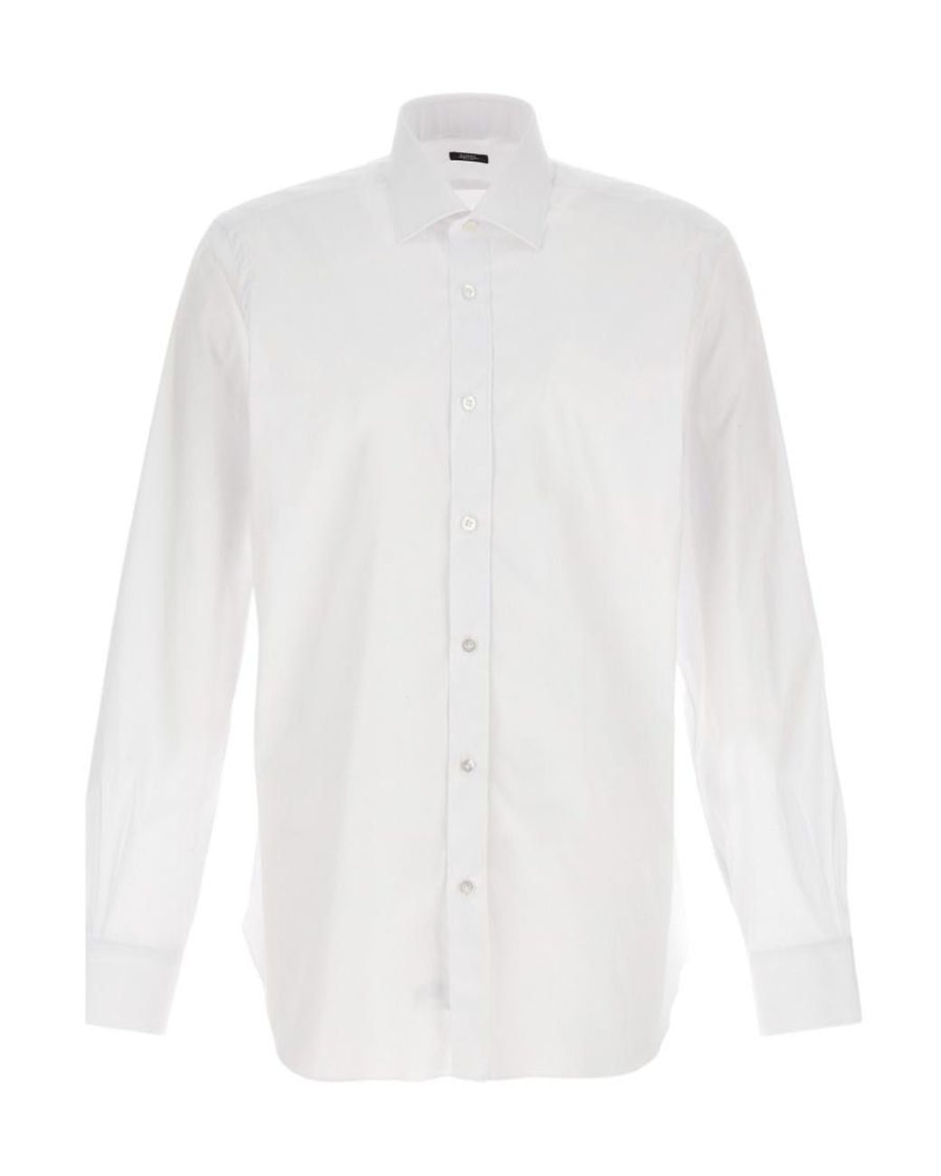 Barba Napoli White Long-Sleeved Buttoned Shirt for men
