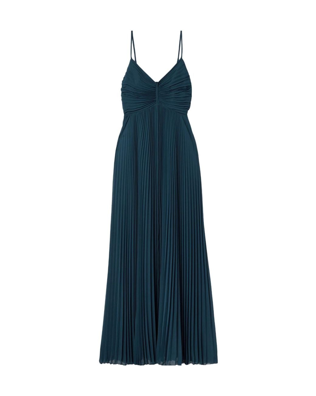 Diane von Furstenberg Blue Ima Plissé Recycled-Crepe Maxi Dress