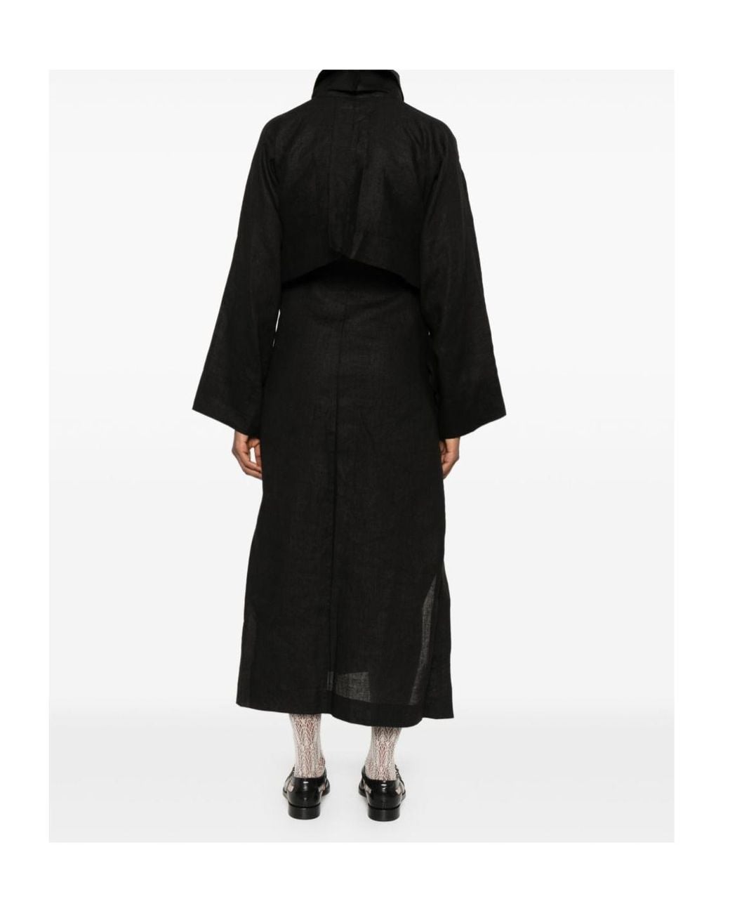 Issey Miyake Black Hempen Coat