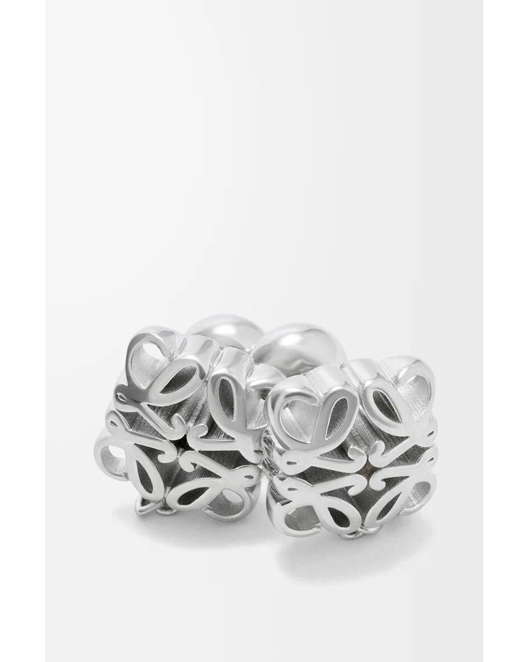 Loewe White Anagram Bombe Chain Earrings