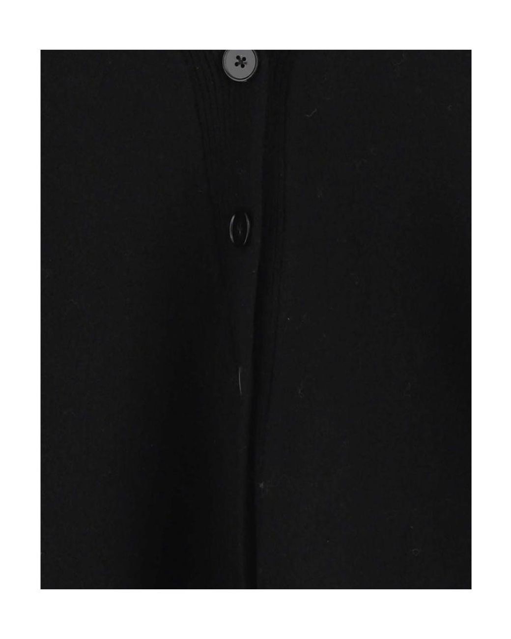 Jil Sander Black V-Neck Long-Sleeved Cardigan