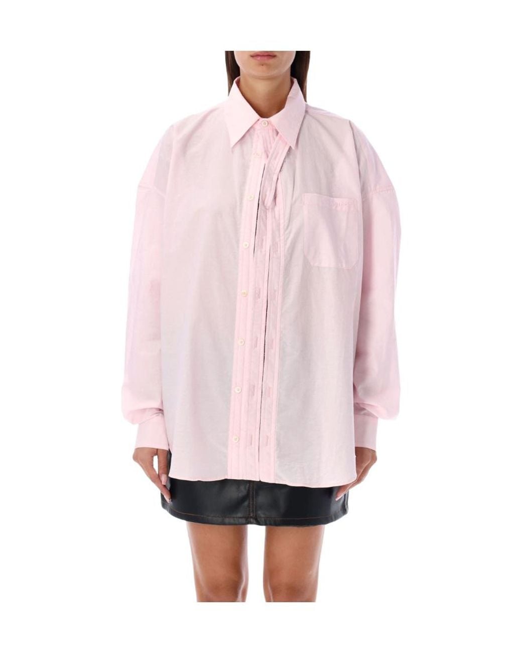 Y. Project Pink Long-Sleeved Lapel Shirt for men
