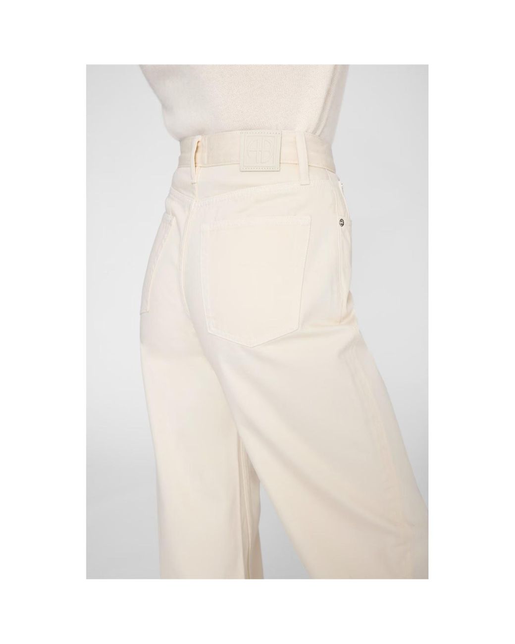 Anine Bing White Wide Leg Jeans