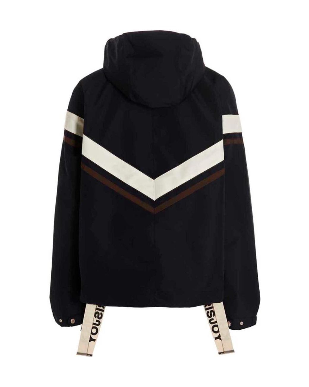 Khrisjoy Black Hooded Zipped-Up Jacket for men