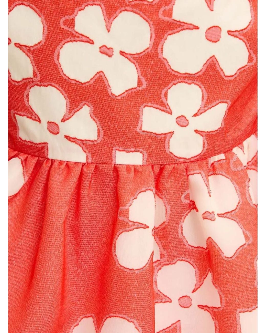 Stine Goya Red Square-Neck Floral-Pattern Blouse