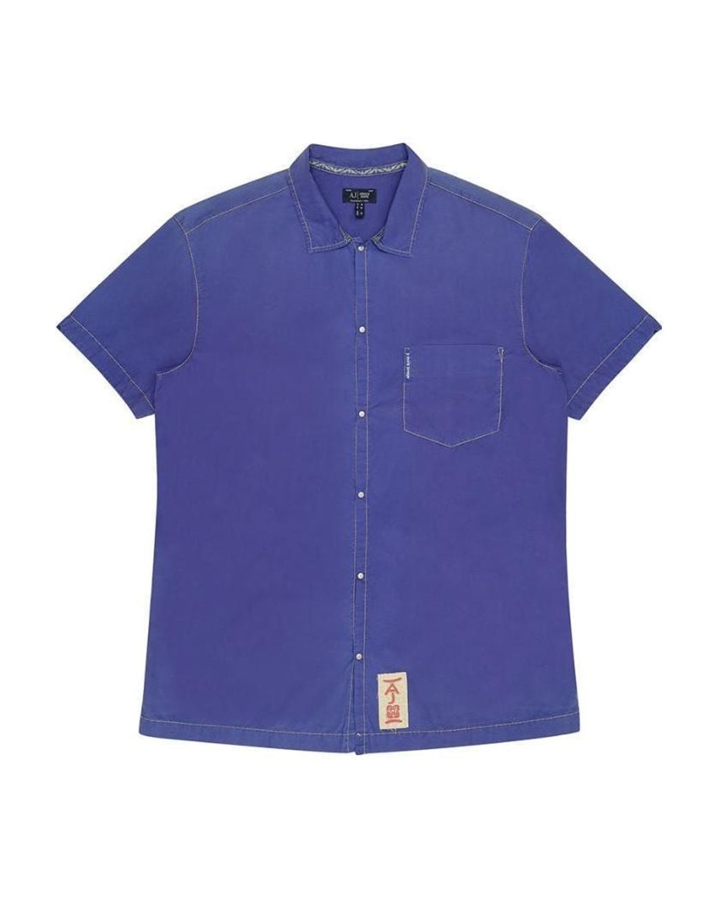 Armani Jeans Blue Logo Detail Shirt for men