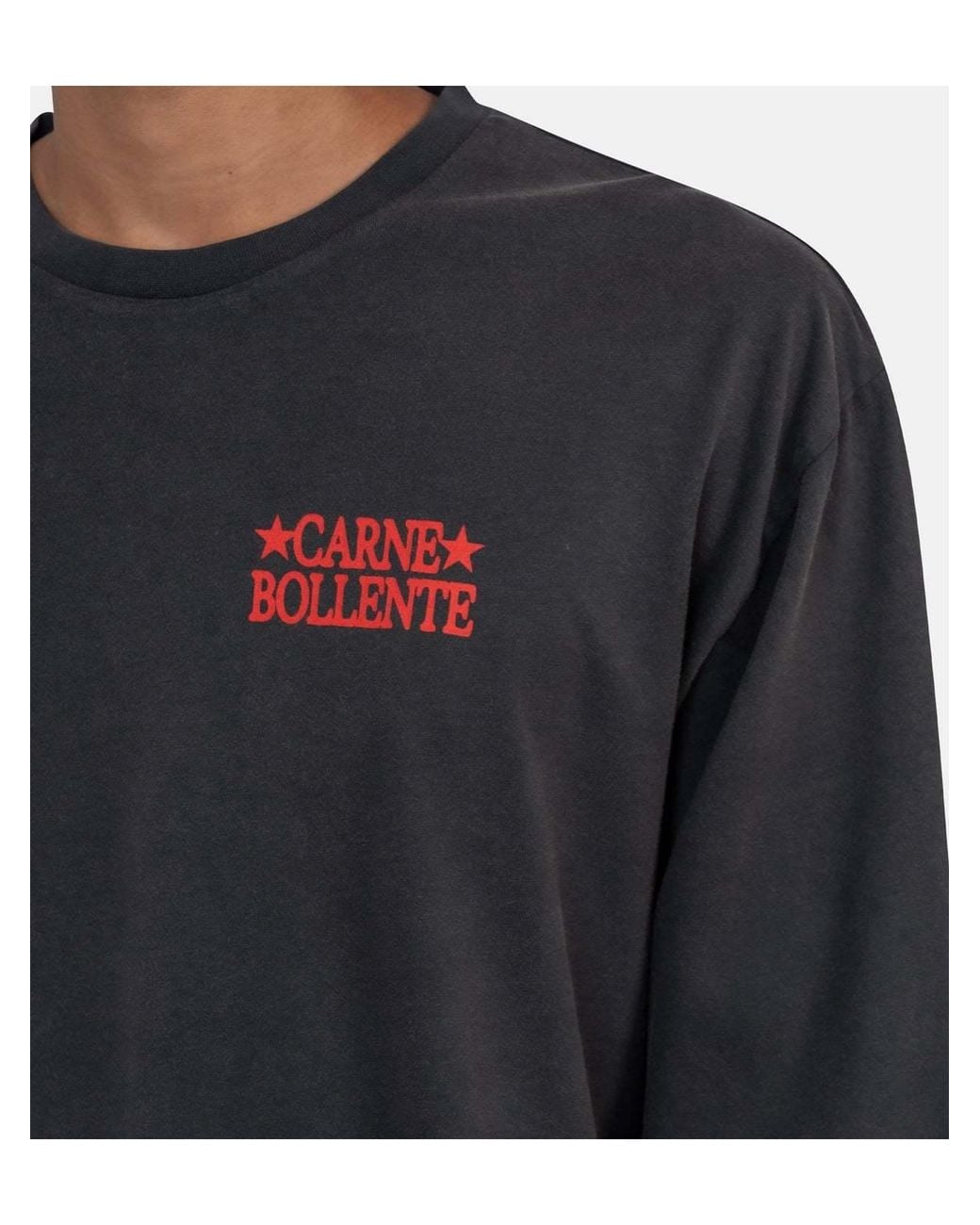 Carne Bollente Black Crew-Neck Long-Sleeve T-Shirt for men