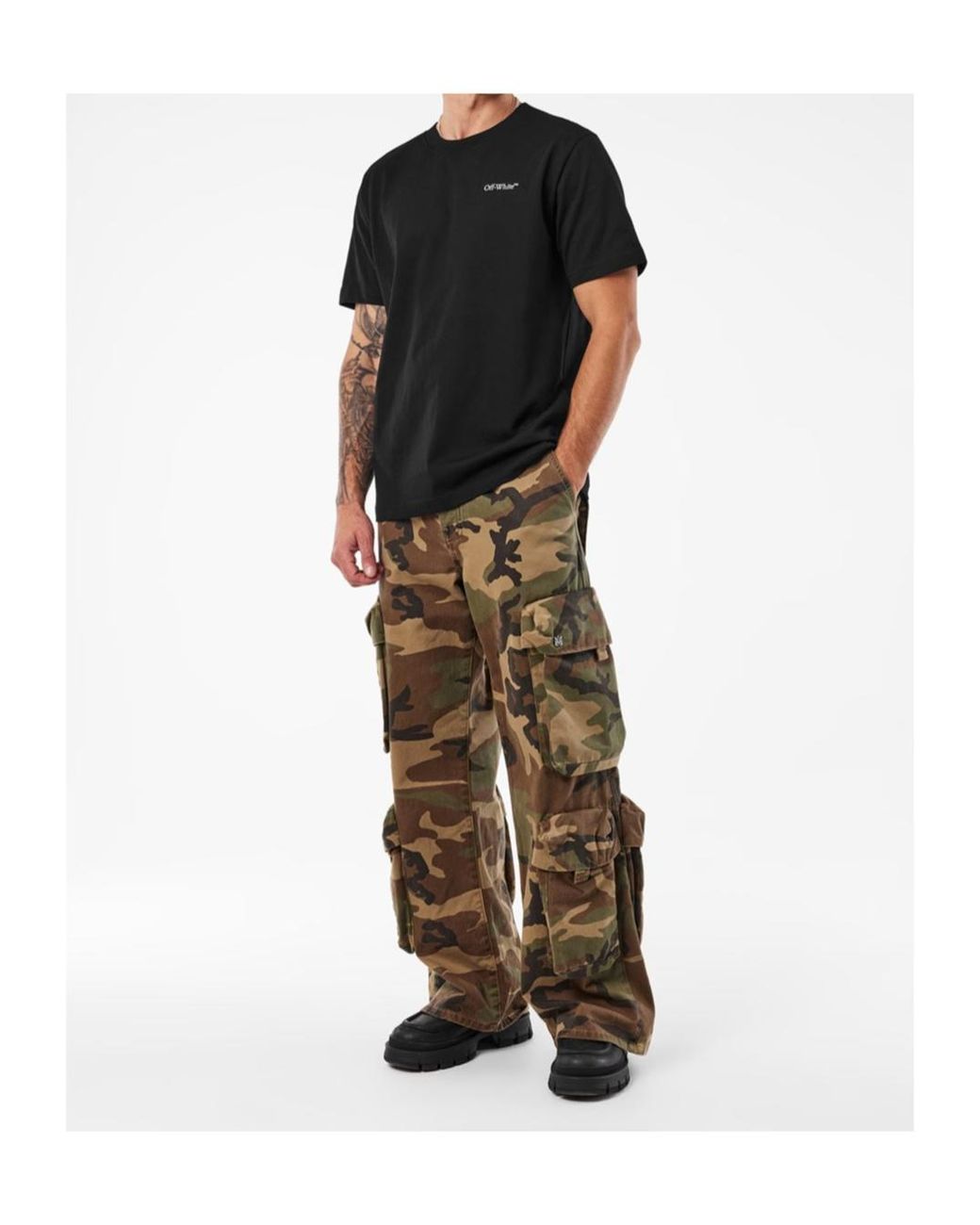 Off-White c/o Virgil Abloh Black Logo Crew Neck T-Shirt for men