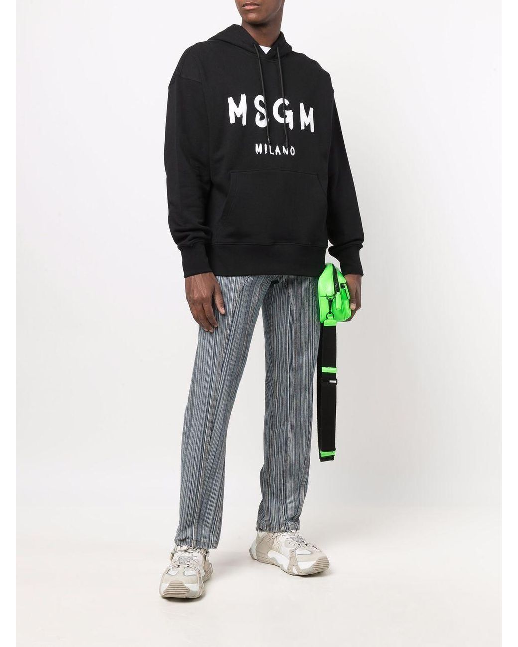MSGM Black Logo Print Sweatshirt for men