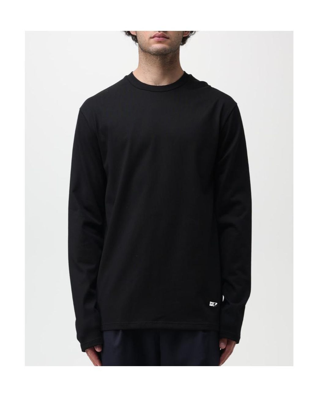 Jil Sander Black Long-Sleeved Crewneck T-Shirt for men