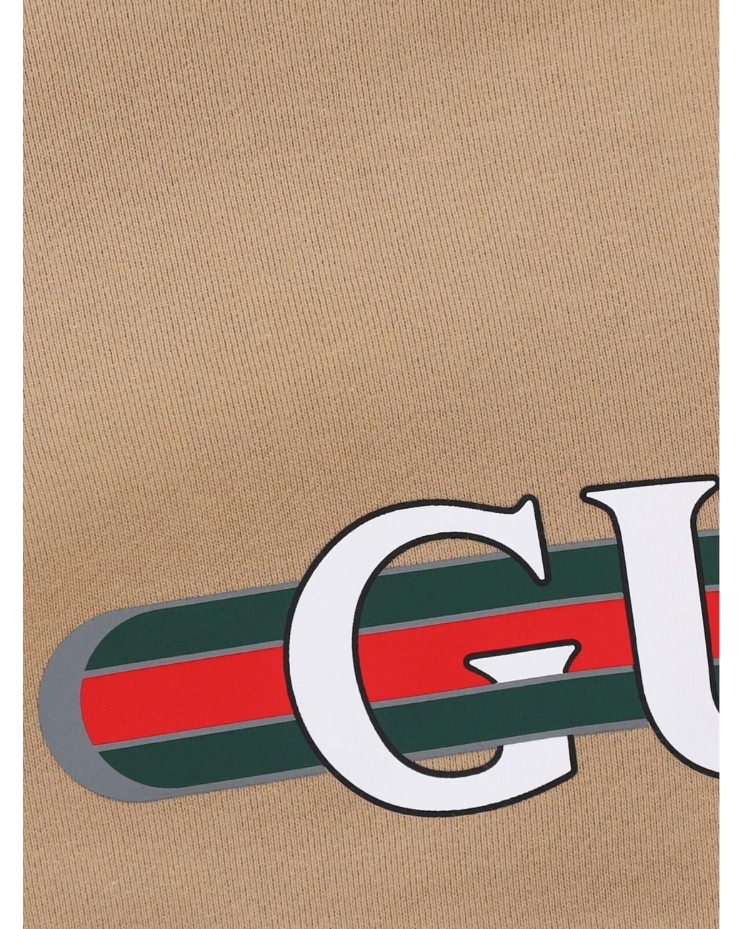 Gucci Natural Logo Printed Crewneck Sweatshirt