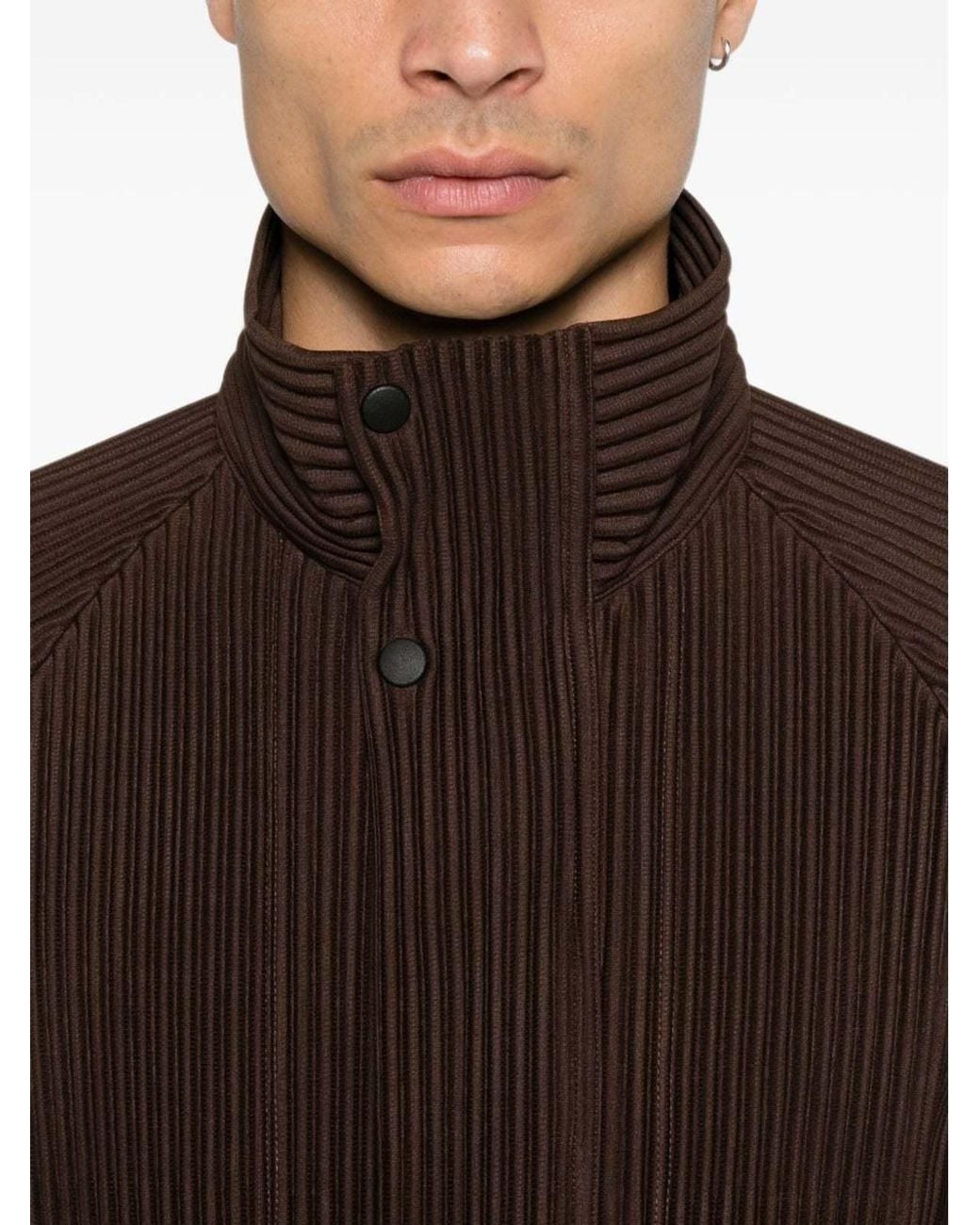Homme Plissé Issey Miyake Brown Homme Plissé Issey Miyake Tailored Pleats Jacket for men